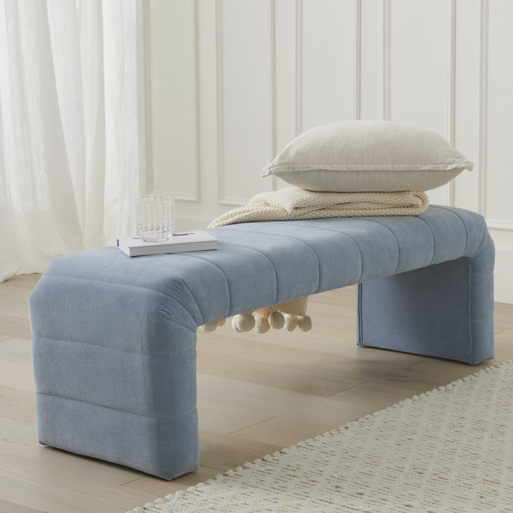 Carson Soft Blue Bench Seat