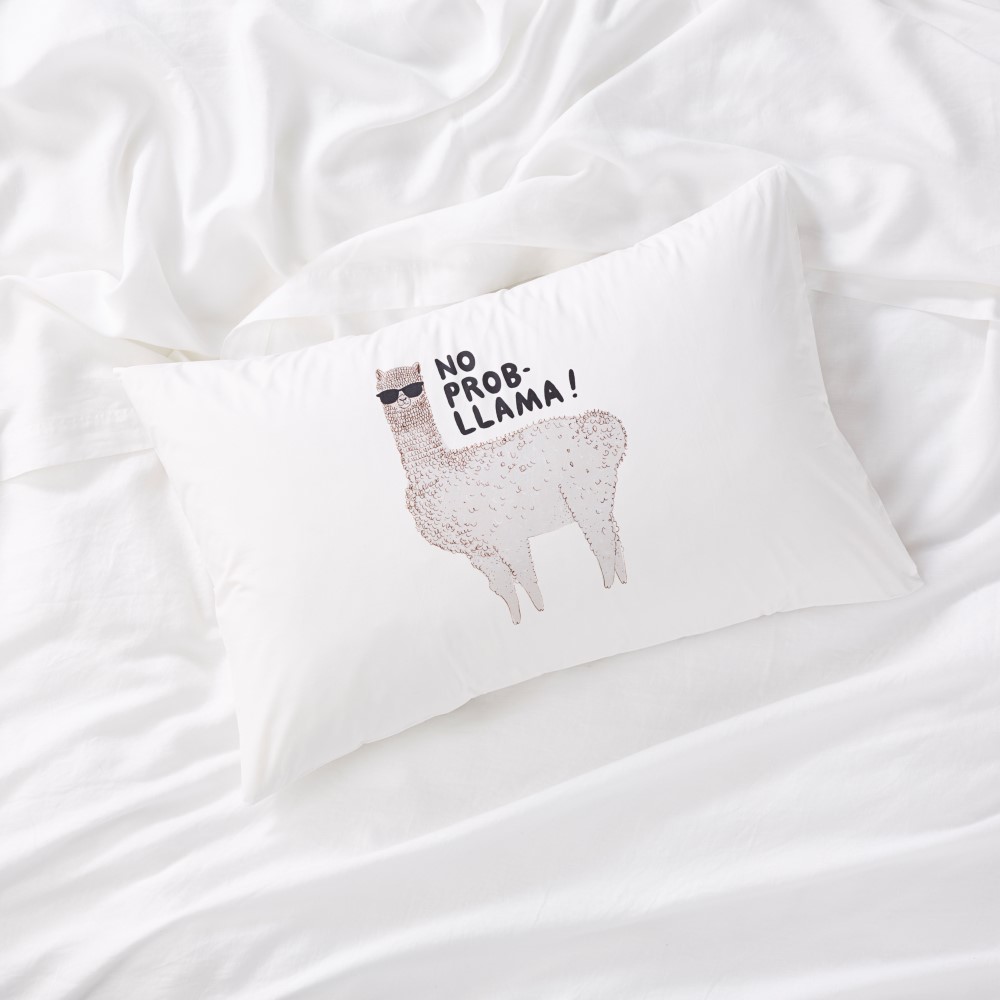 No Probllama Text Pillowcase