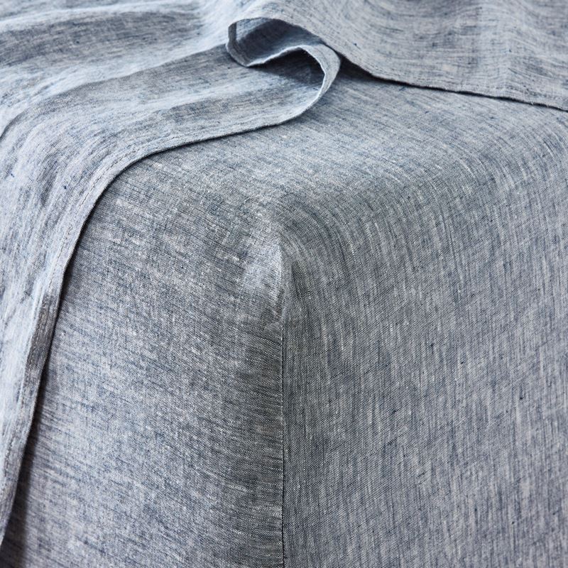 Vintage Washed Linen Navy Marle Sheet Separates