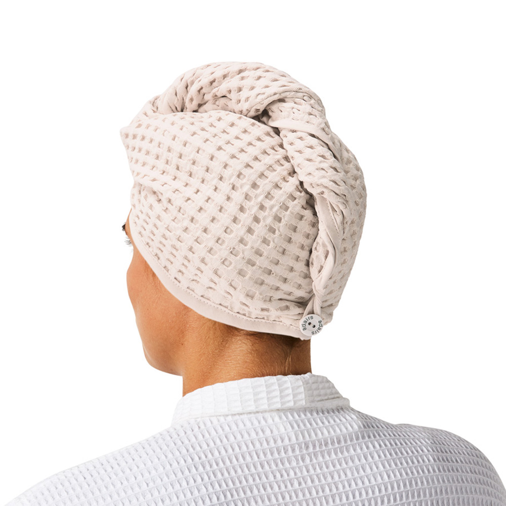 European Natural Waffle Hair Towel Wrap