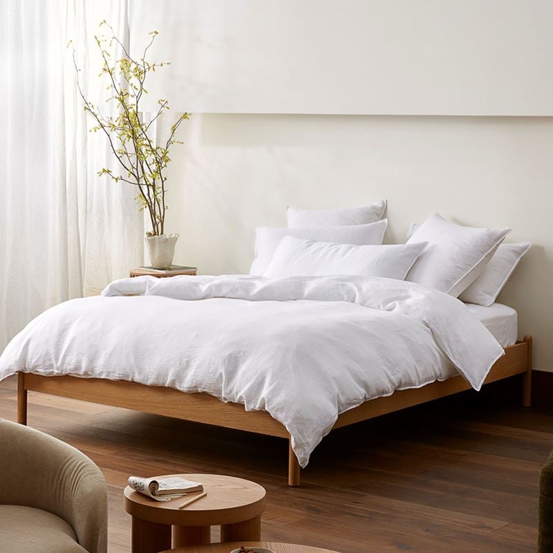 Vintage Washed Linen White Quilt Cover Separates