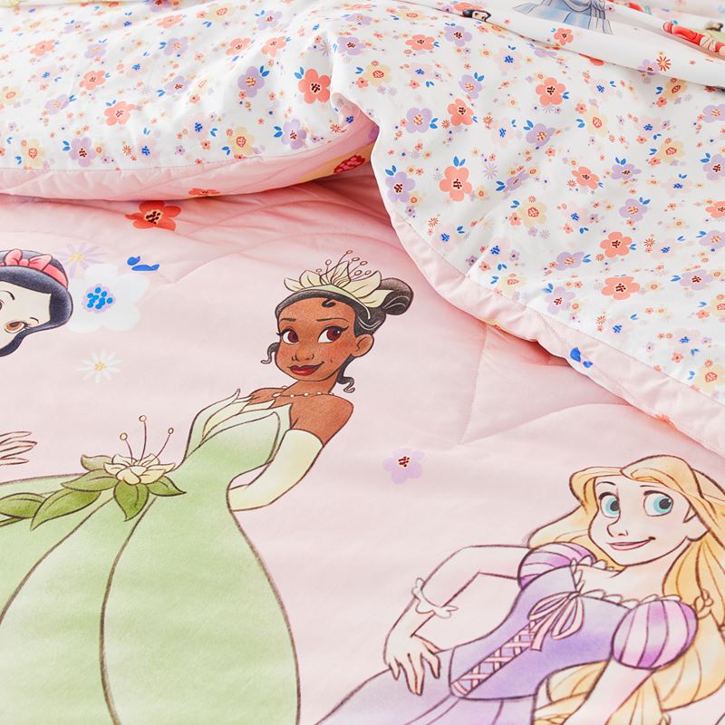 Disney Flower Princess Pink Quilted Quilt Cover Set