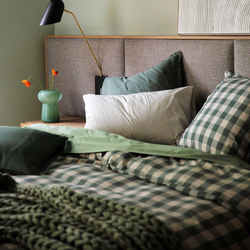 Bamboo Linen Cypress Check Quilt Cover Separates