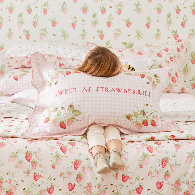 Heirloom Sweet As Strawberries Light Pink Pillowcase