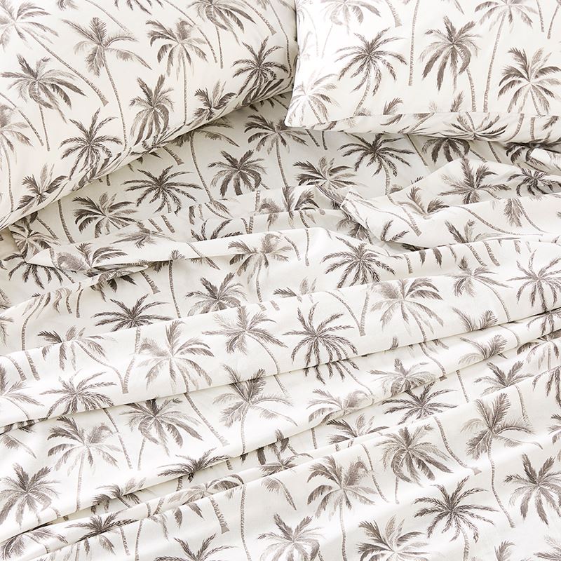 Printed Airlie Palm Charcoal Sheet Set