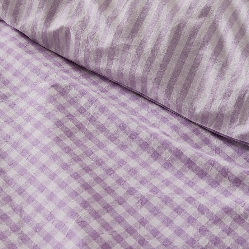 Carrie Lilac Gingham Quilt Cover Set + Separates