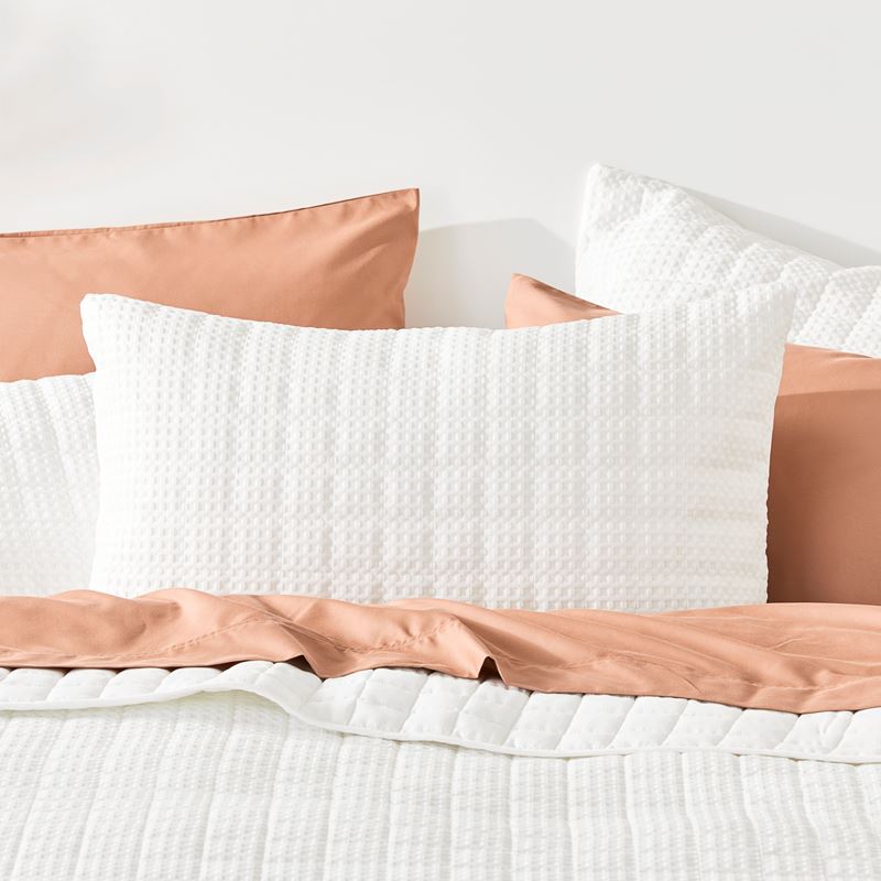 Windsor Waffle White Quilted Coverlet Set + Separates