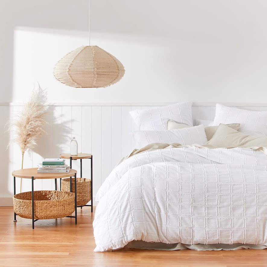 Pasquale White Linen Cotton Quilt Cover Separates