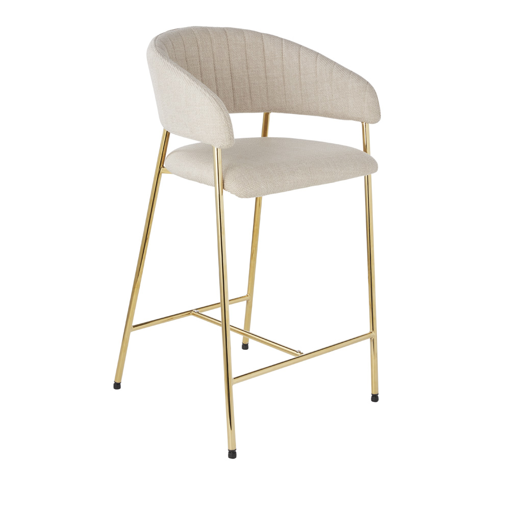 Shelby Beige & Gold Counter Stool