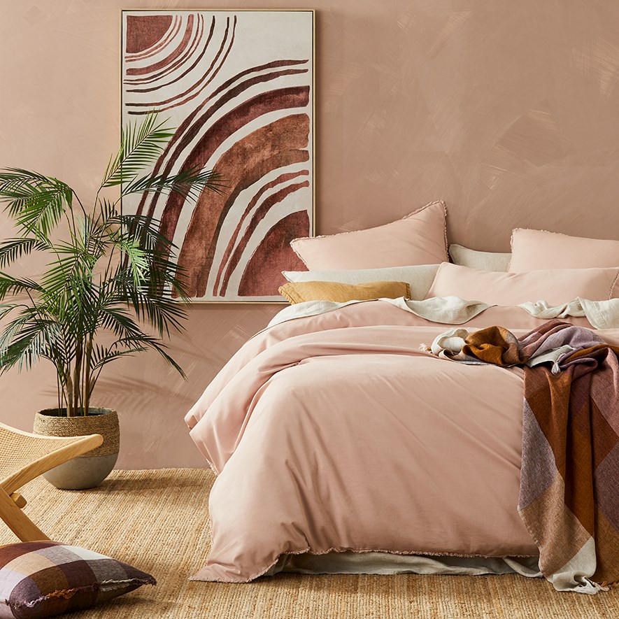 Bamboo Linen Rose Dust Quilt Cover Separates