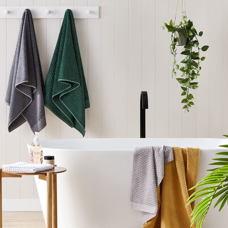 Navara Coal Textured Bamboo Cotton Towel Range