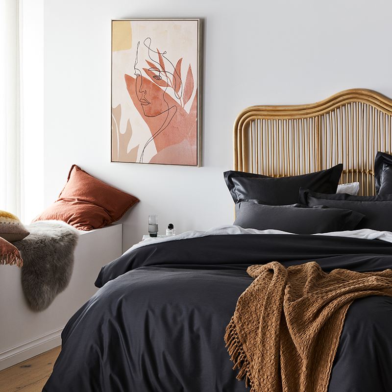 600TC Bamboo Cotton Charcoal Quilt Cover Separates