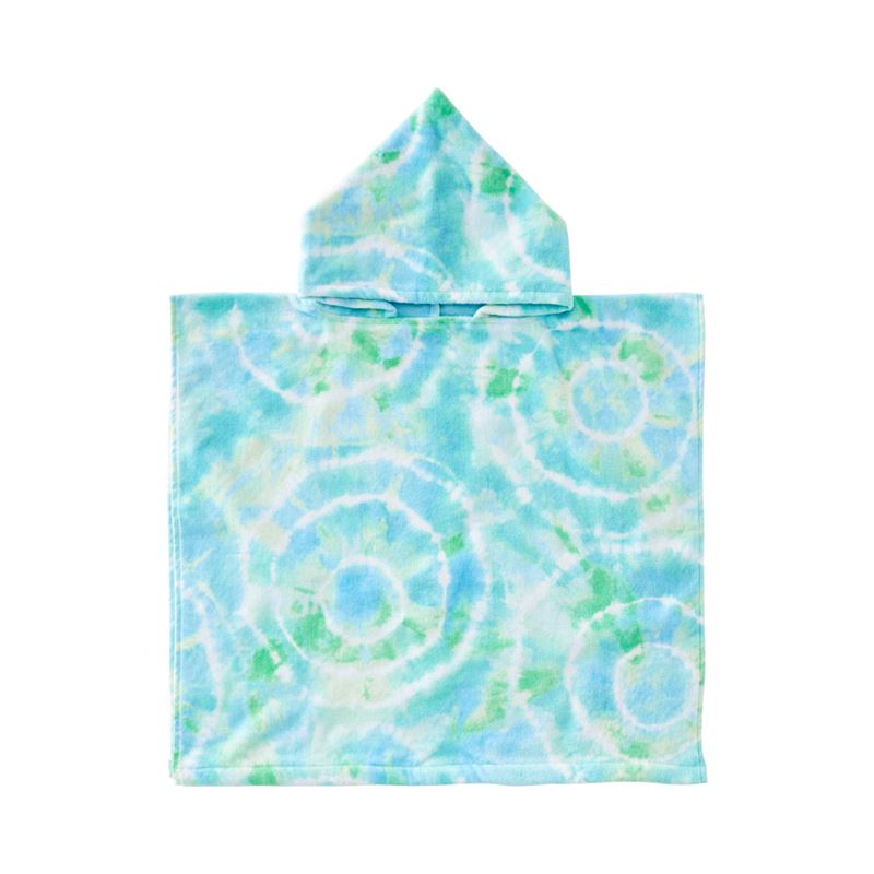 Tie Dye Blue Kids Hooded Beach Towel