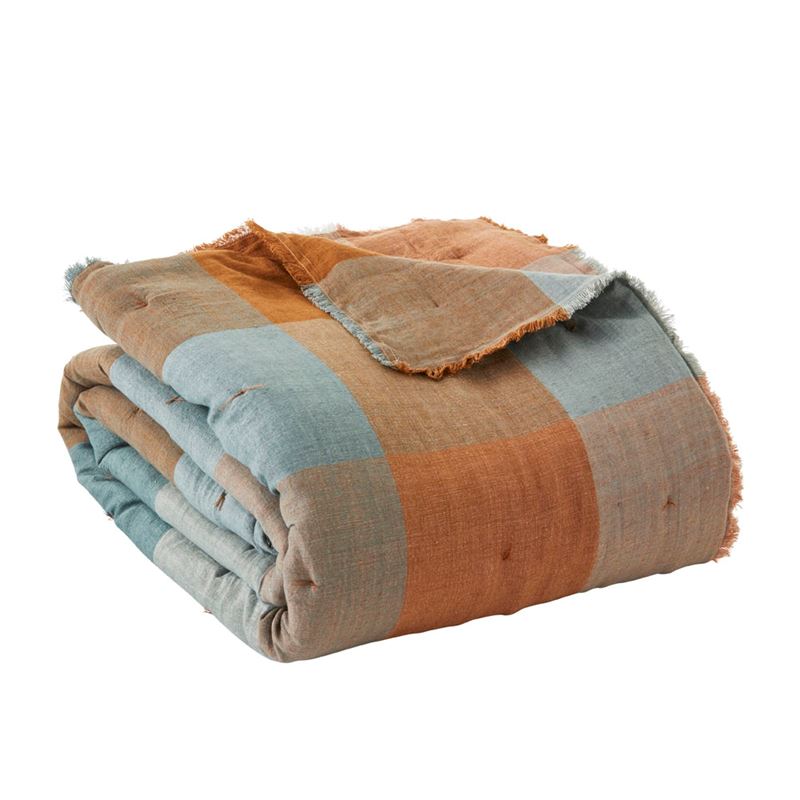 Rae Malmo Green and Brown Check Blanket