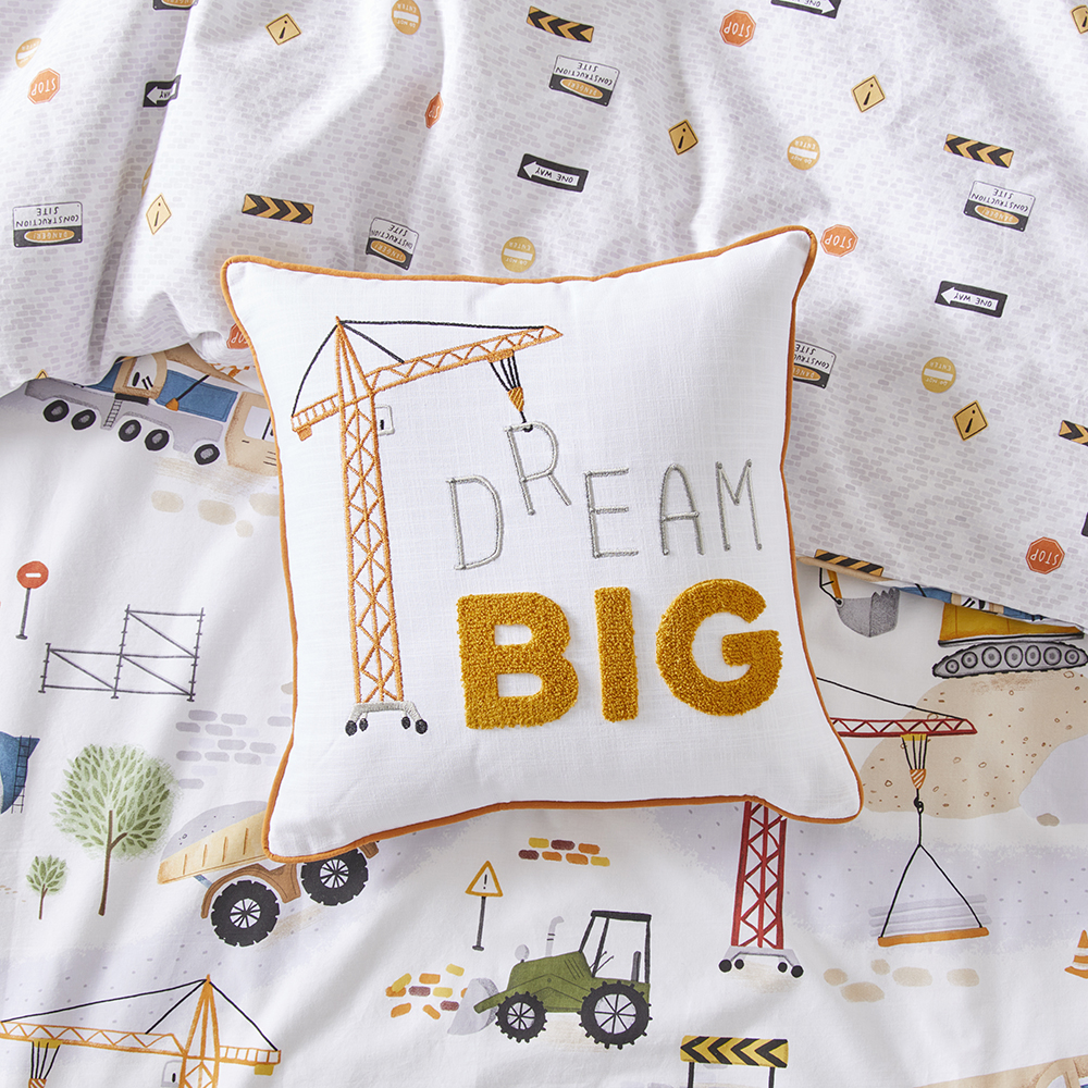 Dream Big Construction Zone Classic Cushion