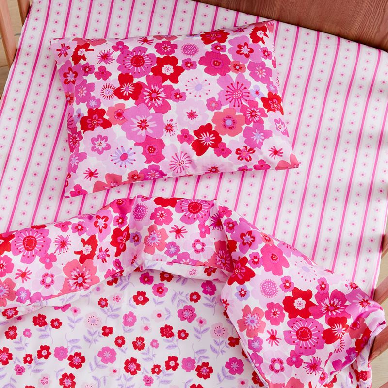 Make It Bloom Pink Cot Quilt Cover Set