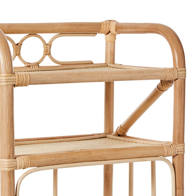 Bahama Rattan Honey Bedside Table 3 Shelf