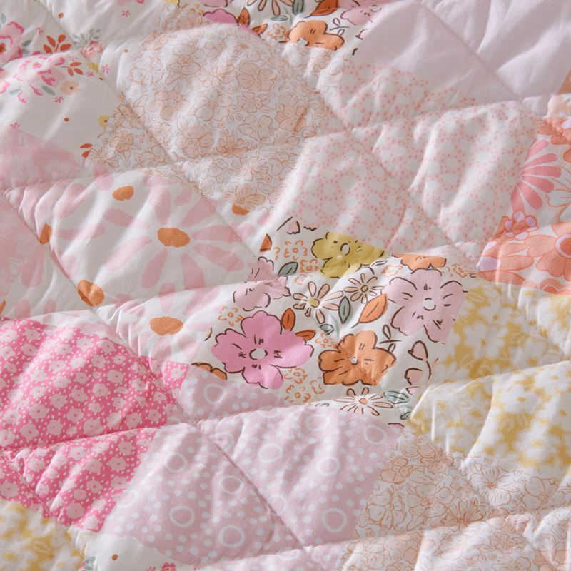 Nola Patchwork Pink Quilted Quilt Cover Set