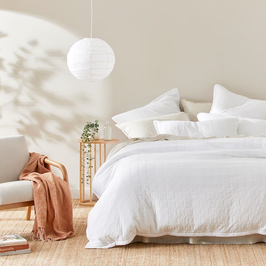 Mosman White Quilted Quilt Cover Separates