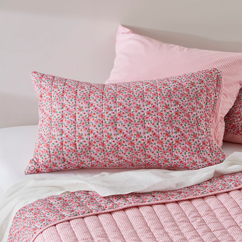 Pippa Pink Floral Quilted Coverlet Separates