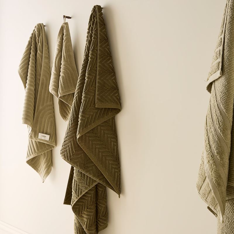 Mimosa Avocado Marle Textured Towel Range