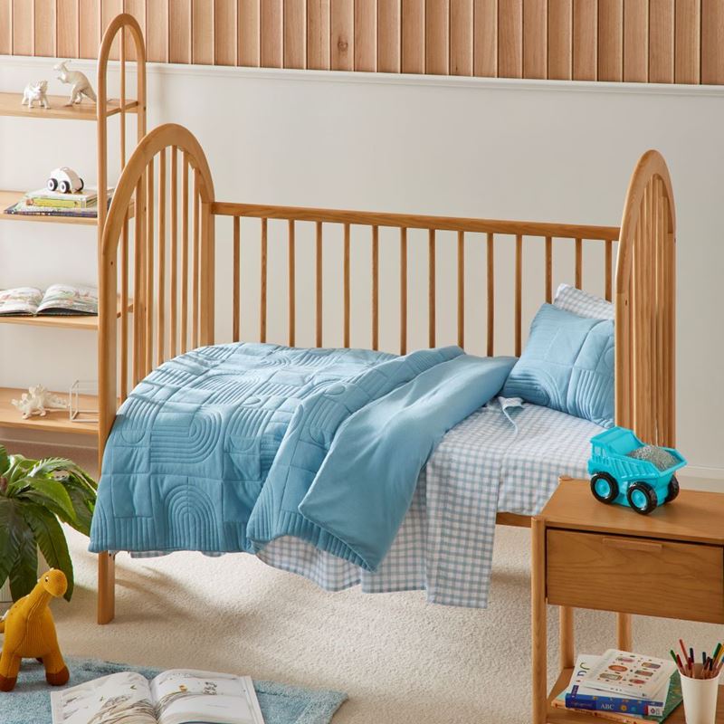 Marlowe Sky Blue Quilted Jersey Quilt Cover Set