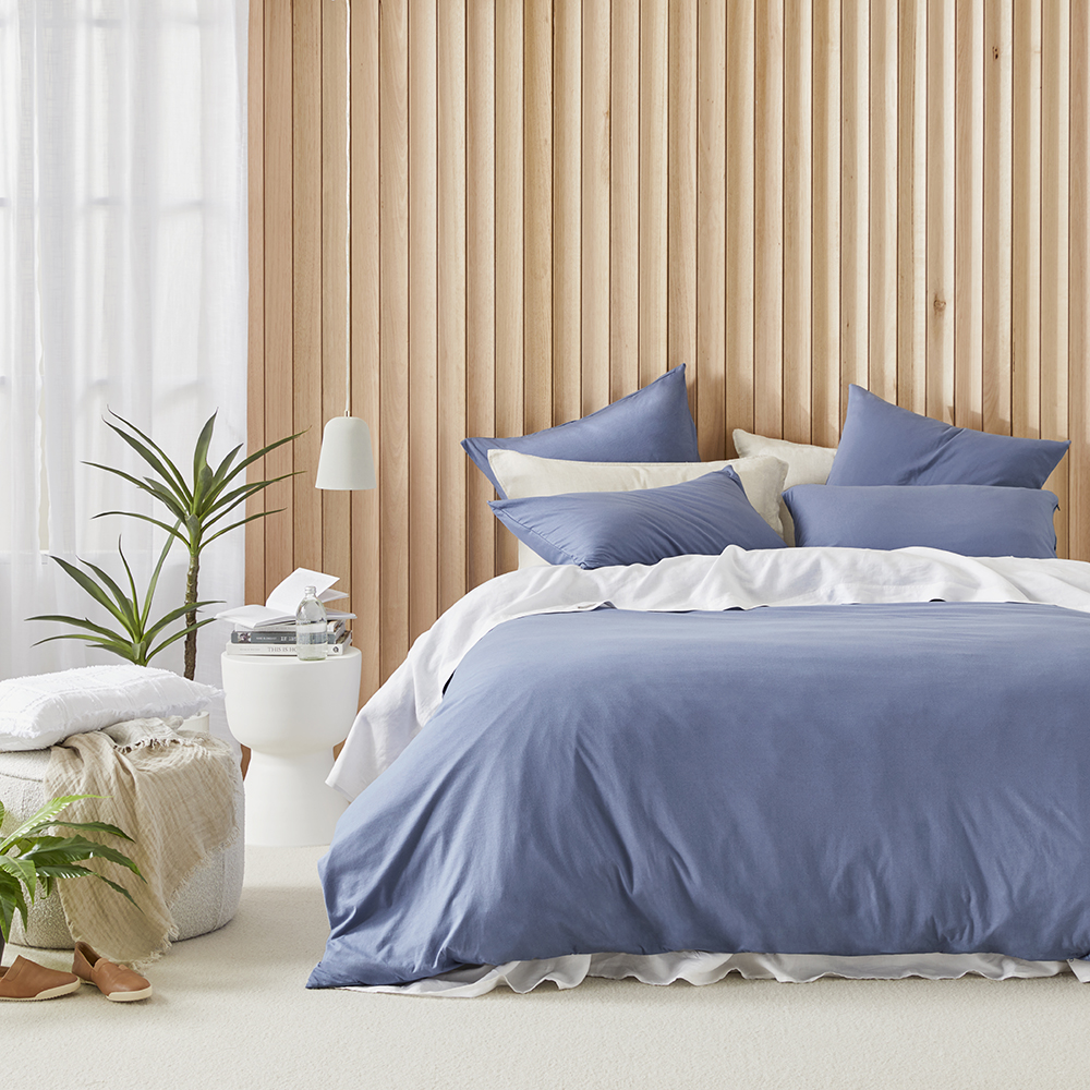 Ultra Soft Jersey True Blue Quilt Cover Separates