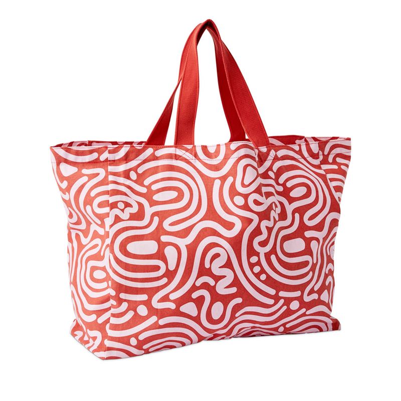 Samoa Red Canvas Beach Bag