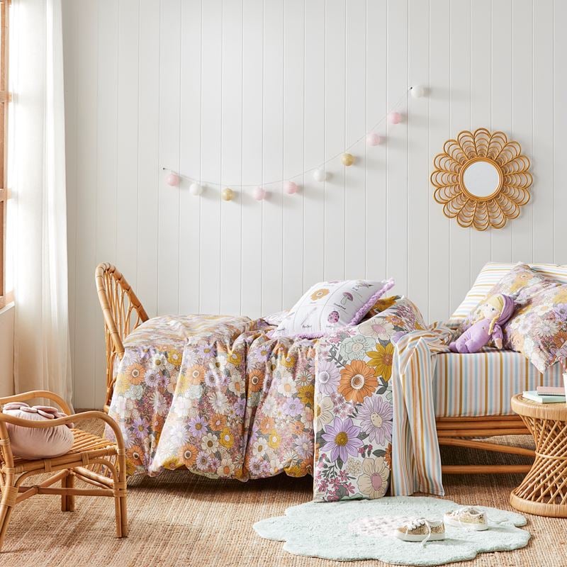 Farrah Floral Golden Quilt Cover Set