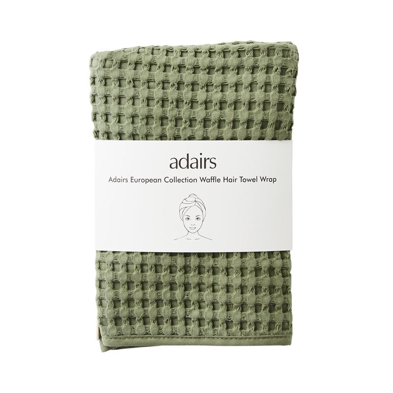European Fern Waffle Hair Towel Wrap