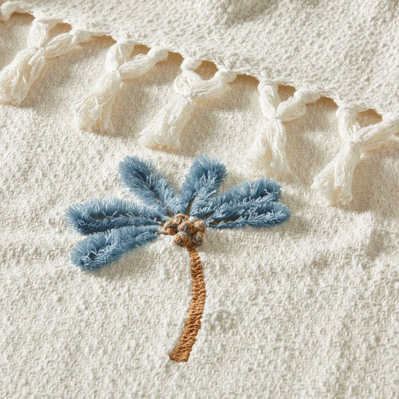 Falls Palm White & Blue Throw