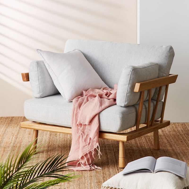 Belgian White Vintage Washed Linen Cushion