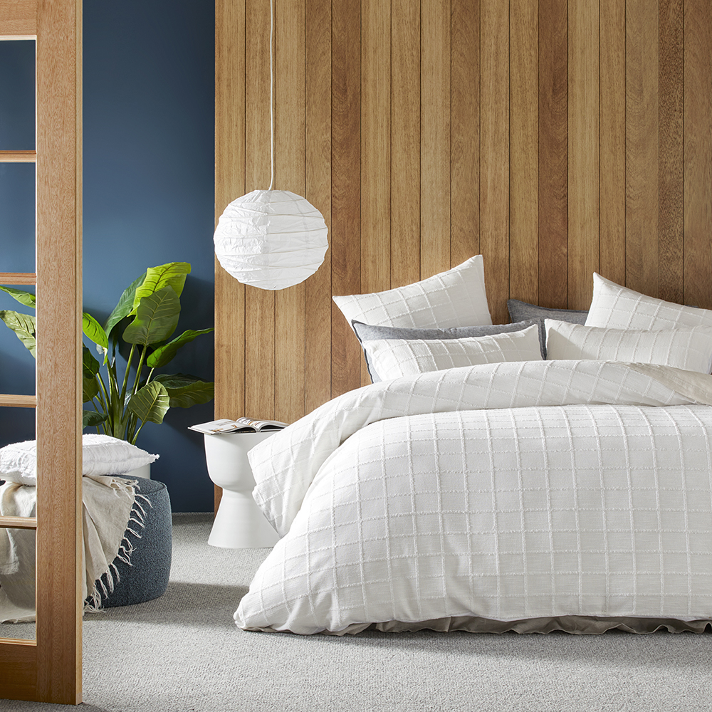 Greenwich Check Off White Quilt Cover Separates