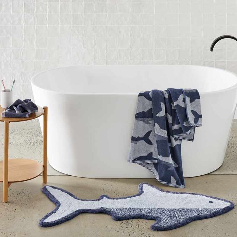Swimming Sharks Navy Towel Range