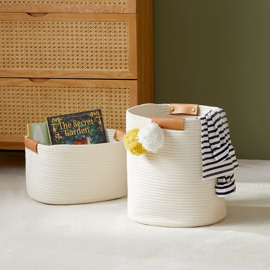 Cooper Natural & Tan Rope Baskets