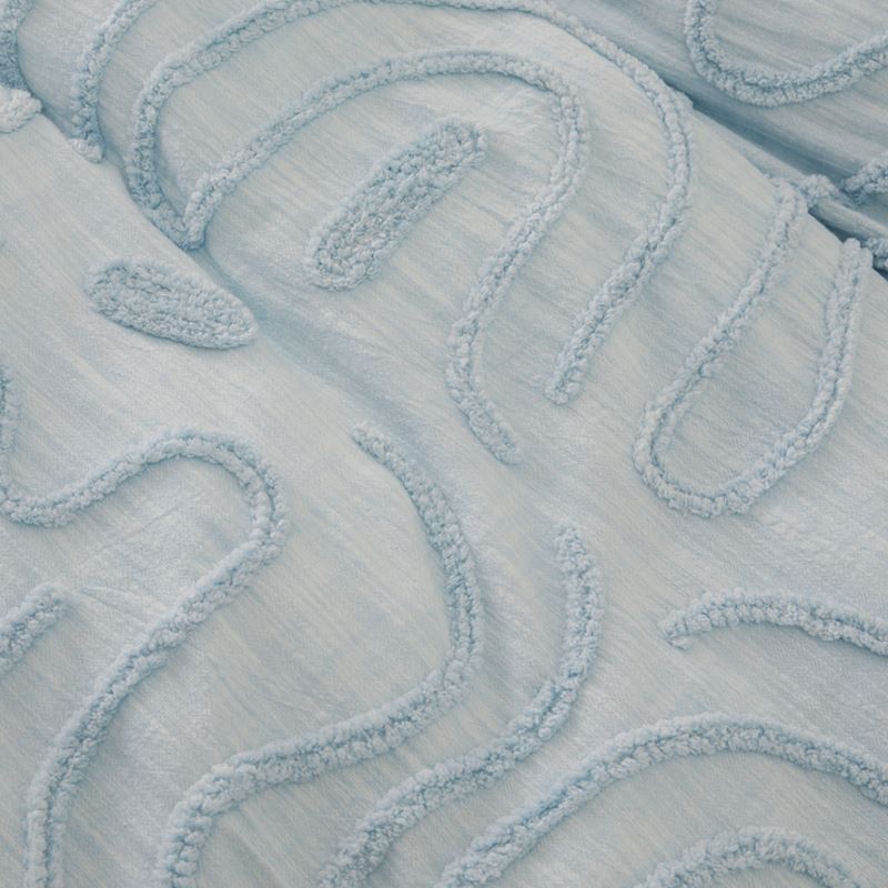 Swirl Sky Blue Tufted Pillowcases