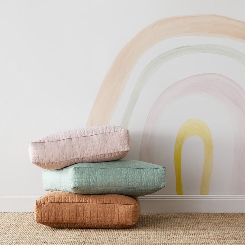 Vintage Washed Linen Caramel Floor Cushion