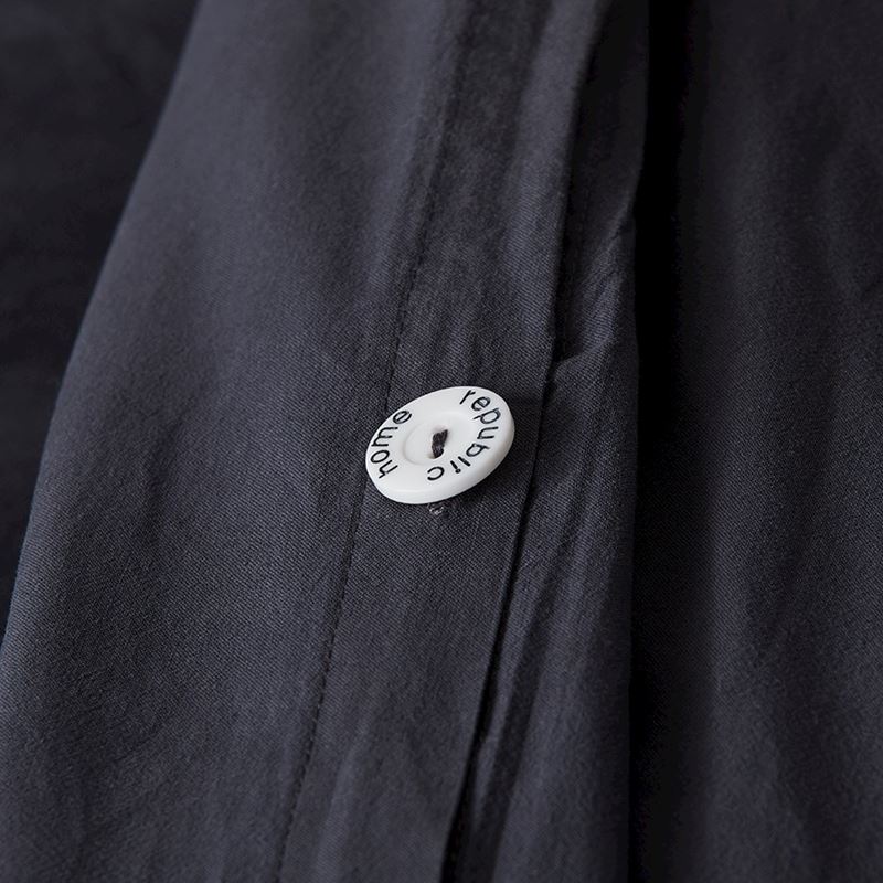 Stonewashed Cotton Charcoal Quilt Cover Separates