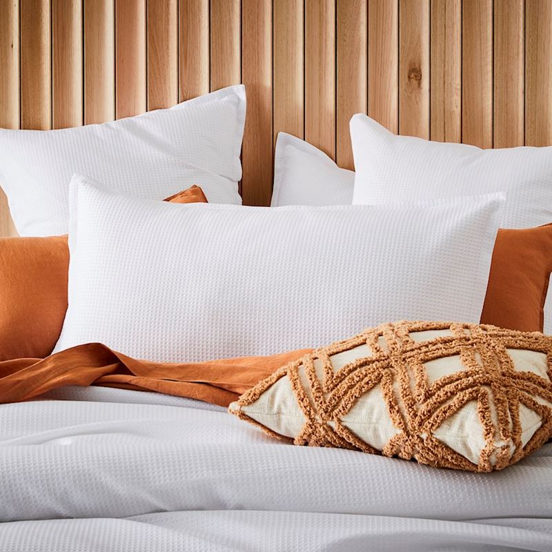 Berlin Waffle White Quilt Cover Set + Separates