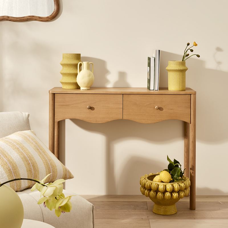 Citron Yellow Ripple Vase