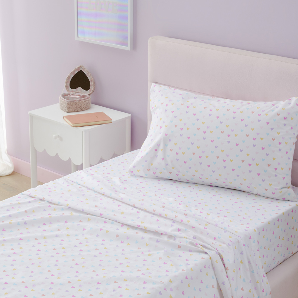 Rainbow Love White Sheet Set