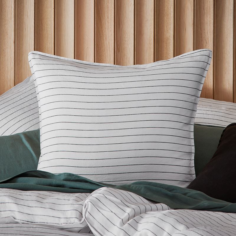 Vintage Washed Linen Onyx Stripe Quilt Cover Separates