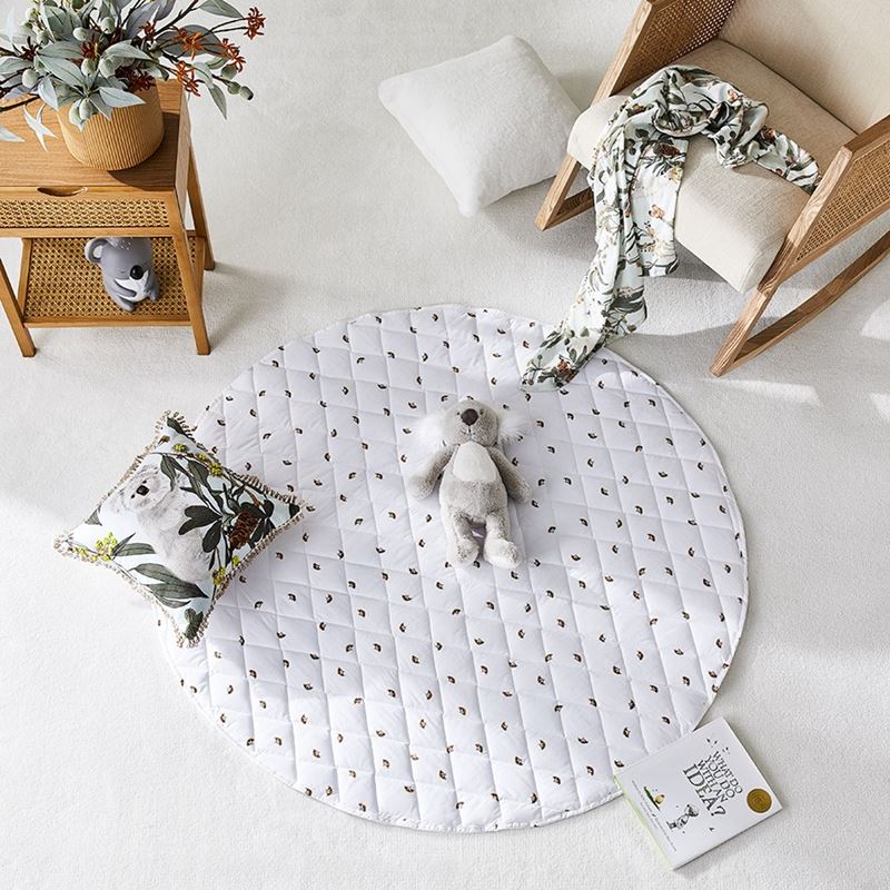 Gumnut Gully White Quilted Play Mat