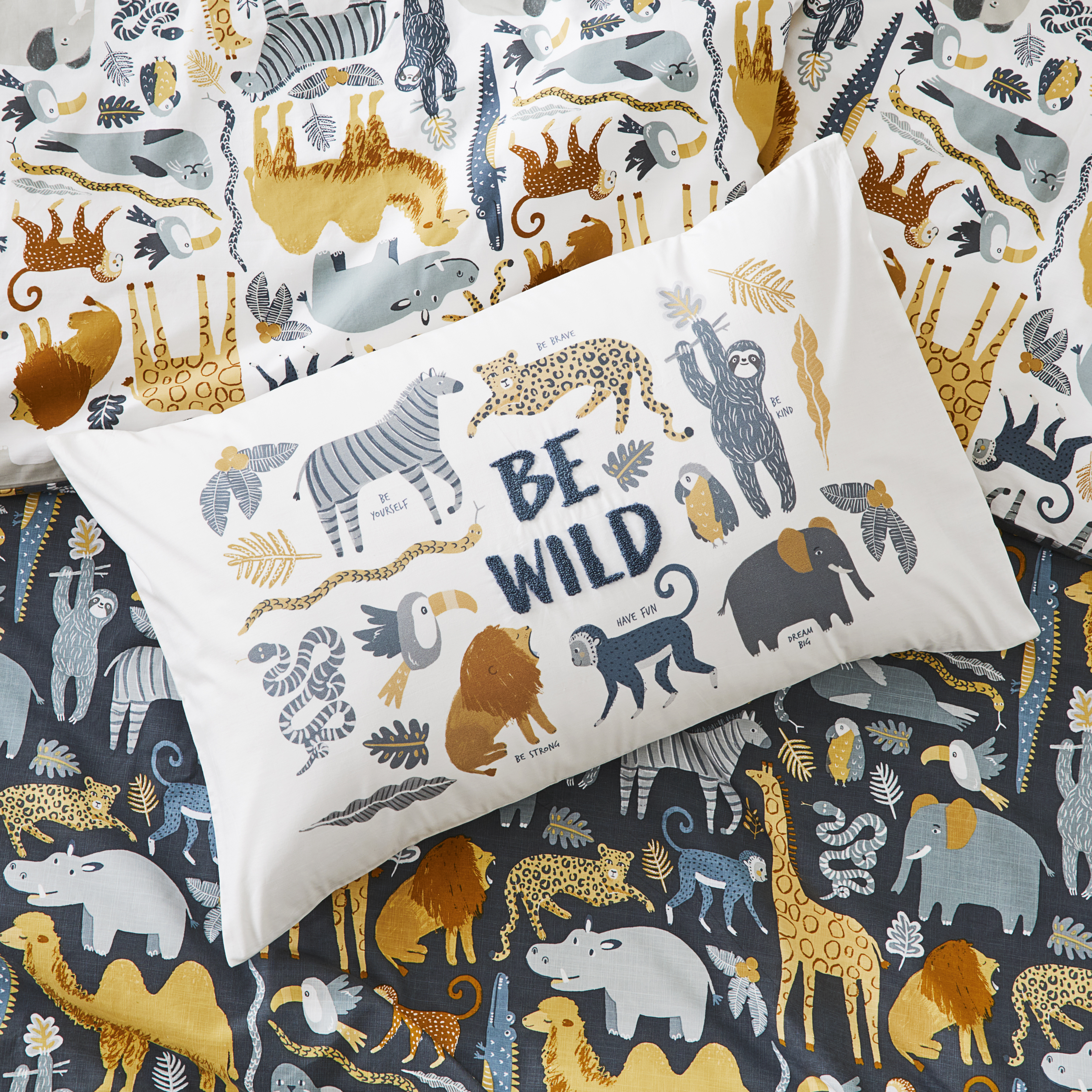 Be Wild Kids Text Pillowcase