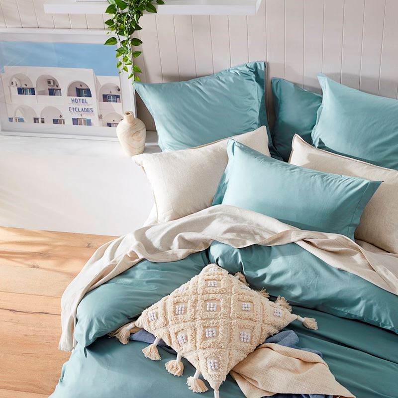 600TC Bamboo Cotton Blue Grey Quilt Cover Separates