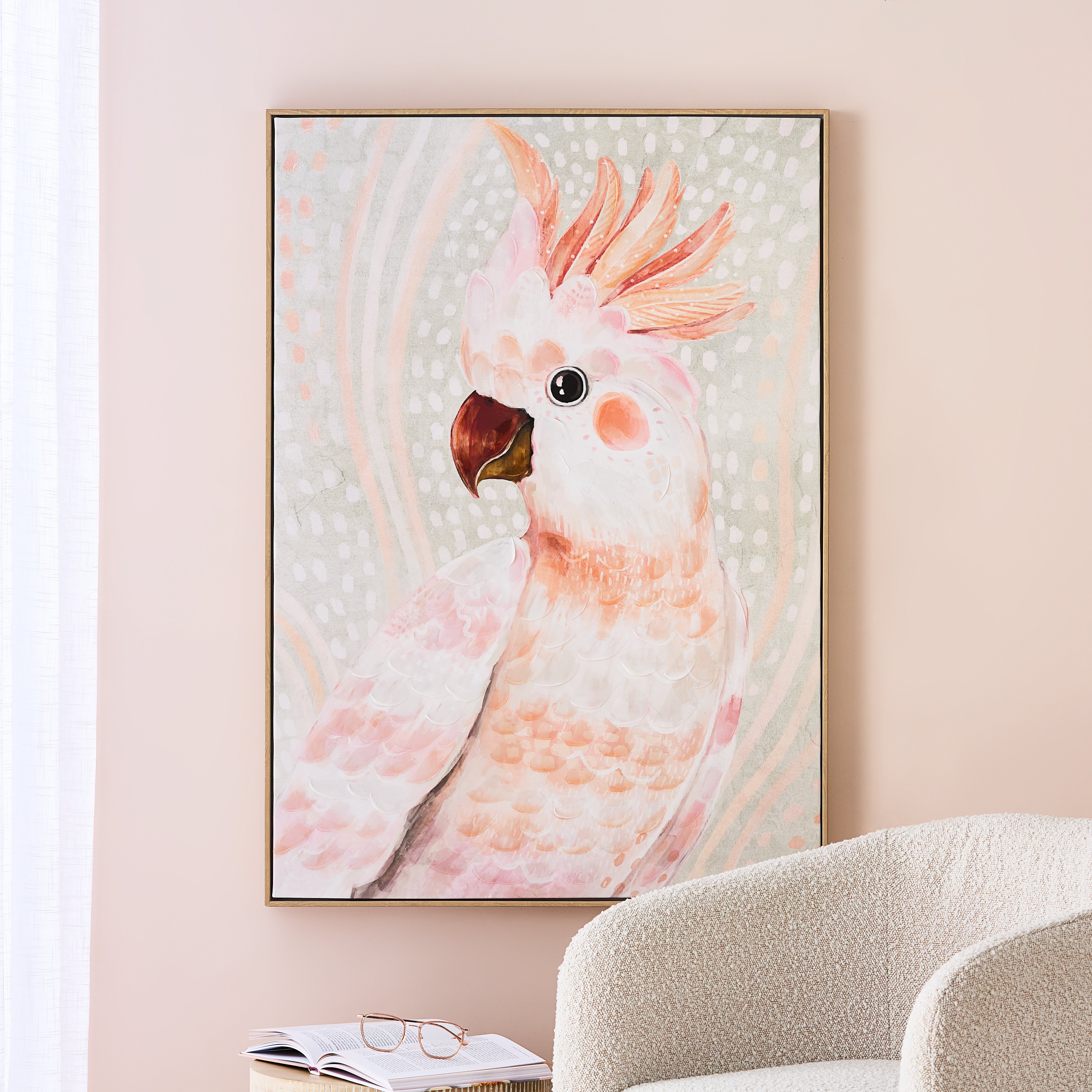 Aves Pink Cockatoo Canvas