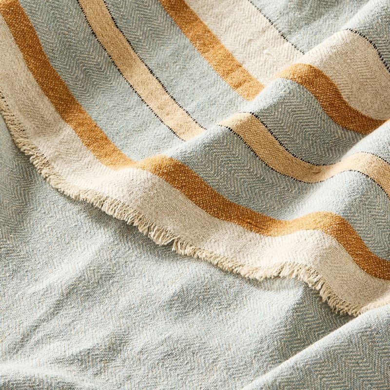 Indra Blue Linen Throw