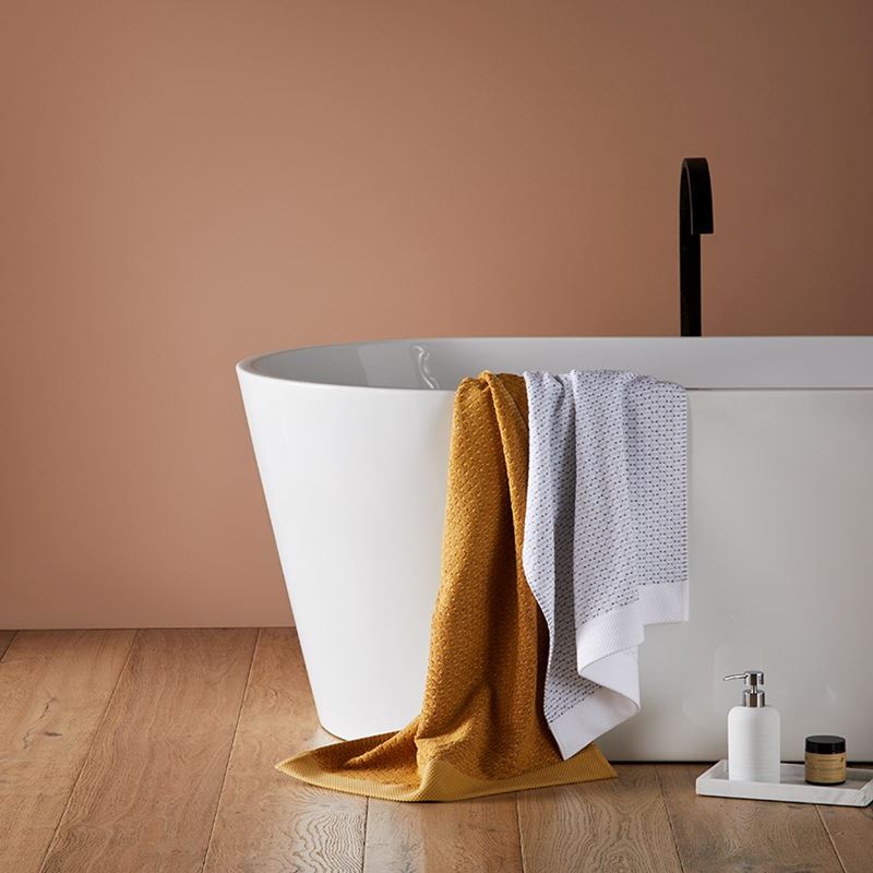 Navara Snow Textured Bamboo Cotton Towel Range