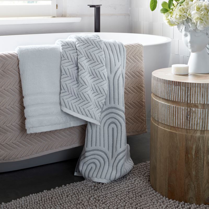 Archie White Marle Towel Range