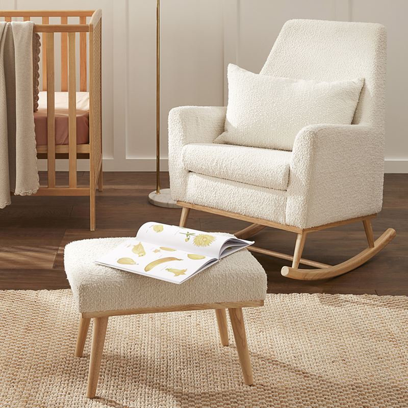 Boucle White Foot Stool